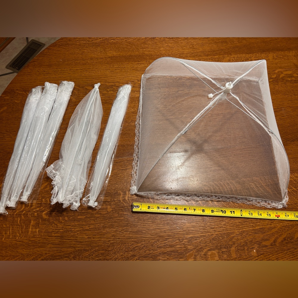 Foldable White Mesh Food Covers
